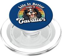 Retro Vintage Life Is Better Cavalier King Charles Spaniel PopSockets PopGrip para MagSafe