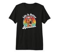 Retro Vintage Life Is Better Rhodesian Ridgeback Lover Camiseta Premium