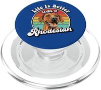 Retro Vintage Life Is Better Rhodesian Ridgeback Lover PopSockets PopGrip para MagSafe