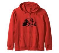 Retro Vintage Logo Black Long Haired Dachshund Dog Lover Sudadera con Capucha