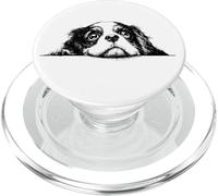 Retro Vintage Logo Happy Cavalier King Charles Spaniel Dog PopSockets PopGrip para MagSafe
