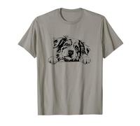 Retro Vintage Logo Happy Face Blue Merle Australian Shepherd Camiseta