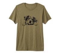 Retro Vintage Logo Happy Face Blue Merle Australian Shepherd Camiseta Premium