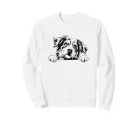 Retro Vintage Logo Happy Face Blue Merle Australian Shepherd Sudadera