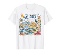 Retro Vintage Mallorca España Mediterráneo Vacaciones de Verano Camiseta