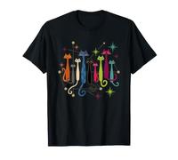 Retro Vintage Mid-Century Modern Look Cats 50's 60's Style Camiseta