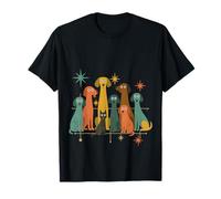 Retro Vintage Mid-Century Modern Look Perros 50s 60s Estilo Camiseta