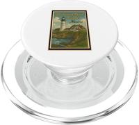 Retro Vintage Portland Head Light Maine ME Coast Poster Caminata PopSockets PopGrip para MagSafe