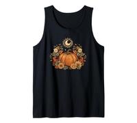 Retro Vintage Pumpkin Spice Tis The Season Equinox Moon Camiseta sin Mangas