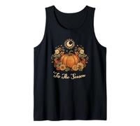 Retro Vintage Pumpkin Spice Tis The Season Equinox Moon Camiseta sin Mangas