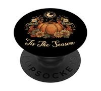 Retro Vintage Pumpkin Spice Tis The Season Equinox Moon PopSockets PopGrip Adhesivo