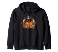 Retro Vintage Pumpkin Spice Tis The Season Equinox Moon Sudadera con Capucha