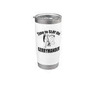 Retro Vintage Slay End Gerrymandering Political Cartoon Vaso térmico de acero inoxidable de doble pared