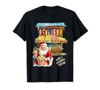 Retro Vintage Snack Noche de películas de Palomitas de maíz de Papá Noel Camiseta