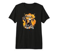 Retro Vintage Sunglasses Paint Splash Catahoula Leopard Dog Camiseta Premium