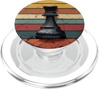 Retro Vintage Sunset Chess Queen Estrategia 80s Style PopSockets PopGrip para MagSafe