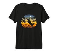 Retro Vintage Sunset Garden Nature Australian Shepherd Dog Camiseta Premium