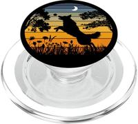 Retro Vintage Sunset Garden Nature Black German Shepherd Dog PopSockets PopGrip para MagSafe