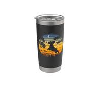 Retro Vintage Sunset Garden Nature Cocker Spaniel Dog Lover Vaso térmico de acero inoxidable de doble pared