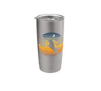 Retro Vintage Sunset Girls Nature Black German Shepherd Dog Vaso térmico de acero inoxidable de doble pared