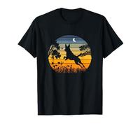 Retro Vintage Sunset GirlsGarden Nature Belgian Malinois Dog Camiseta