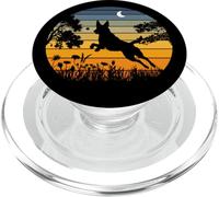 Retro Vintage Sunset GirlsGarden Nature Belgian Malinois Dog PopSockets PopGrip para MagSafe