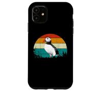 Retro Vintage Sunset Muffin Seabird Cute Atlantic Puffin Carcasa para iPhone 11