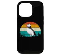 Retro Vintage Sunset Muffin Seabird Cute Atlantic Puffin Carcasa para iPhone 13 Pro