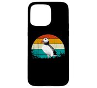 Retro Vintage Sunset Muffin Seabird Cute Atlantic Puffin Carcasa para iPhone 15 Pro MAX