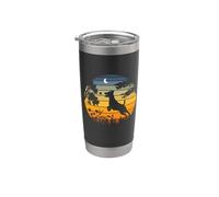 Retro Vintage Sunset Night Nature Jack Russell Terrier Lover Vaso térmico de acero inoxidable de doble pared
