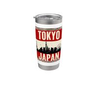 Retro Vintage Tokyo Novelty Graphic T-Shirts & Cool Designs Vaso térmico de acero inoxidable de doble pared