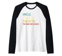 Retro Vintage Uncle The Man The Myth The Bad Influence Camiseta Manga Raglan