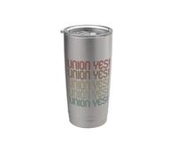 Retro Vintage Union YES Strong Proud Teacher Thug Union Rep Vaso térmico de acero inoxidable de doble pared