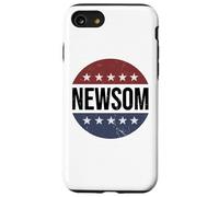 Retro Vintage Vote Button Gavin Newsom 2028 President Carcasa para iPhone SE (2020) / 7/8