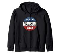 Retro Vintage Vote Button Gavin Newsom 2028 President Sudadera con Capucha