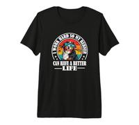 Retro Vintage Work Hard Life Bernese Mountain Dog Lover Camiseta Premium