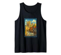 Retro Vintage York North Yorkshire Inglaterra UK Art Graphic Camiseta sin Mangas
