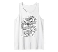 Retro Vintage Zodiac Lunar New Year Black Chinese Dragon Camiseta sin Mangas