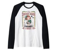 Retro Voy a Shenan Otra Vez si Quiero el Día de San Patricio irlandés Camiseta Manga Raglan