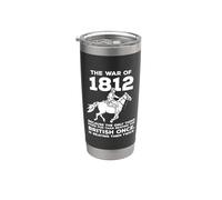 Retro War 1812 Historia Batalla Divertido Orgullo Patriótico Americano Vaso térmico de acero inoxidable de doble pared