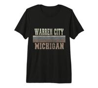 Retro Warren Ciudad Michigan Camiseta Premium
