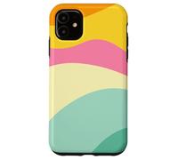 Retro Waves Swirls Pastel Rainbow Wavy Stripes 70s Aesthetic Carcasa para iPhone 11
