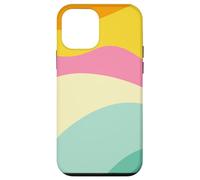 Retro Waves Swirls Pastel Rainbow Wavy Stripes 70s Aesthetic Carcasa para iPhone 12 Mini