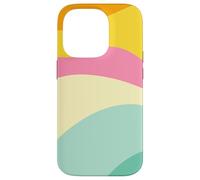Retro Waves Swirls Pastel Rainbow Wavy Stripes 70s Aesthetic Carcasa para iPhone 14 Pro
