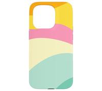 Retro Waves Swirls Pastel Rainbow Wavy Stripes 70s Aesthetic Carcasa para iPhone 15 Pro