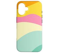 Retro Waves Swirls Pastel Rainbow Wavy Stripes 70s Aesthetic Carcasa para iPhone 16