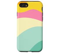 Retro Waves Swirls Pastel Rainbow Wavy Stripes 70s Aesthetic Carcasa para iPhone SE (2020) / 7/8