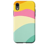 Retro Waves Swirls Pastel Rainbow Wavy Stripes 70s Aesthetic Carcasa para iPhone XR