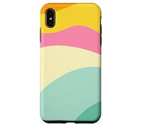 Retro Waves Swirls Pastel Rainbow Wavy Stripes 70s Aesthetic Carcasa para iPhone XS MAX