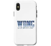 Retro WDNC Club | We Do Not Care, Denim Jeans Style Graphic Carcasa para iPhone X/XS